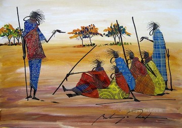 アフリカ人 Painting - アフリカから伝える時間